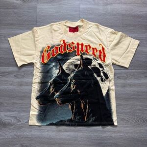 Godspeed Graphic T-Shirt Men’s Size M Doberman Moon